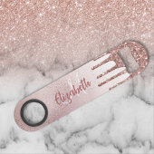 Roos Gold Glitter Drift Monogram Stijlvol Speed Flessenopener