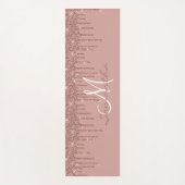 Roos Gold Glitter Drift  Monogram Yogamat (Voorkant)