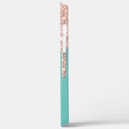 Roos Gold Glitter Drift Pananas Mint Green Case-Mate iPhone Case (Achterkant / Links)