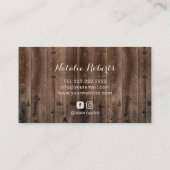 Roos Gold Glitter Drift Rustige houten Antiek Craf Visitekaartje (Achterkant)