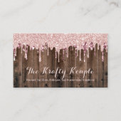 Roos Gold Glitter Drift Rustige houten Antiek Craf Visitekaartje (Voorkant)