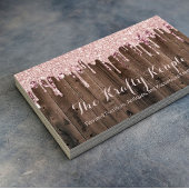 Roos Gold Glitter Drift Rustige houten Antiek Craf Visitekaartje