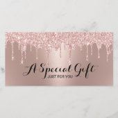 Roos Gold Glitter Drift Salon Cadeaubonnen (Voorkant)