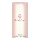 Roos Gold Glitter Drift Strawberry Dessert Menu (Achterkant)