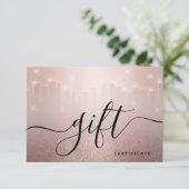Roos Gold Glitter Drift Stylist Salon Cadeaukaart (Staand voorkant)
