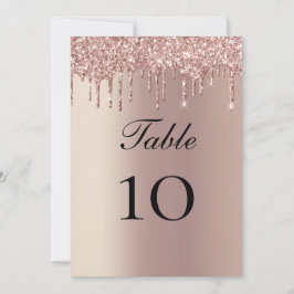 Roos Gold Glitter Drift Weddentable Flat Card