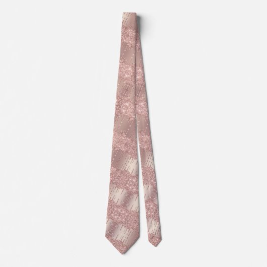 Roos Gold Glitter Drift Wedding Party Stropdas (Voorkant)