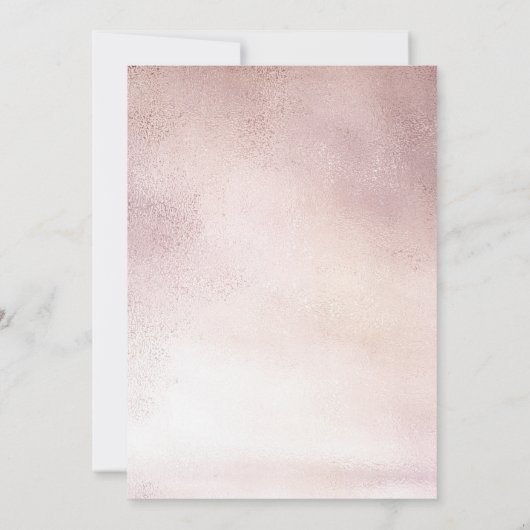 Roos Gold Glitter drijft kalligrafie bruiloft Kaart (Achterkant)