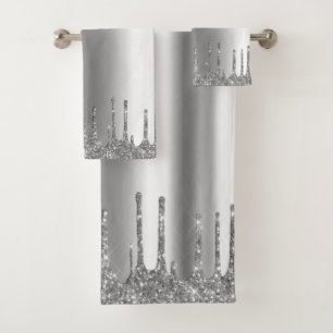 Roos Gold Glitter Drijft metalen Folie Woordhanddo Bad Handdoek