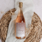 Roos Gold Glitter Drip 80ste verjaardagsfeestje Wijn Etiket