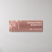 Roos Gold Glitter Drip Couple Wedding Jubileum Canvas Afdruk (Voorkant)