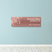 Roos Gold Glitter Drip Couple Wedding Jubileum Canvas Afdruk (Insitu (Houten vloer))