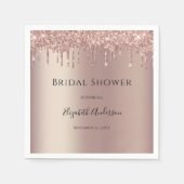 Roos Gold Glitter Drip Glam Trendy Vrijgezellenfee Servet (Voorkant)