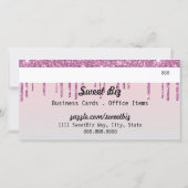 Roos Gold Glitter Drip Ombre Cadeaubon Bedankkaart (Achterkant)