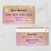 Roos Gold Glitter Drip Ombre Credit Visitekaartje (Voorkant / Achterkant)