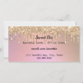 Roos Gold Glitter Drip Ombre Gift Certificate Bedankkaart (Achterkant)
