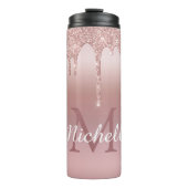 Roos Gold Glitter Drip op maat Thermosbeker (Voorkant)