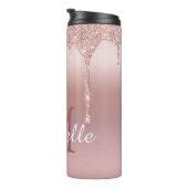 Roos Gold Glitter Drip op maat Thermosbeker (Geroteerd rechts)