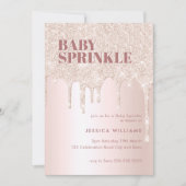 Roos Gold Glitter Drip Roze Meisje Oh Baby Sprinkl Kaart (Voorkant)