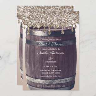 Roos Gold Glitter Drip Rustic Glam Vrijgezellenfee Kaart