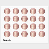 Roos Gold Glitter Drip Small Business Hartelijk da Ronde Sticker (Vel)