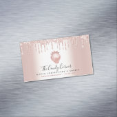 Roos Gold Glitter Drip Strawberry Confection Sweet Magnetisch Visitekaartje (Voorbeeld)