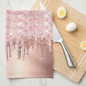 Roos Gold Glitter Drip Theedoek (Quarter Fold)