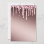 Roos Gold Glitter Drips 50ste Verjaardag Kaart (Achterkant)