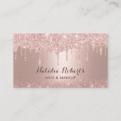 Roos Gold Glitter Drips Beauty Salon & SPA Visitekaartje (Voorkant)