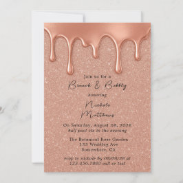 Roos Gold Glitter & Drips Brunch & Bubbly Kaart