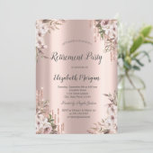 Roos Gold Glitter Drips Chique Flowers Pensioen Kaart (Staand voorkant)