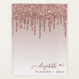 Roos Gold Glitter Drips Elegant Heart Script 2021 Planner