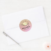 Roos Gold Glitter Drips Graduparty Ronde Sticker (Envelop)