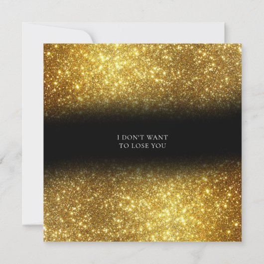 Roos Gold Glitter Drips Het spijt me dat ik Kaart  (Achterkant)