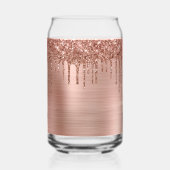 Roos Gold Glitter Drips Metallic 21e Verjaardag Blikvorm Glas (Achterkant)