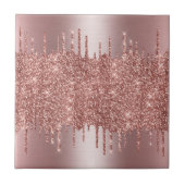 Roos Gold Glitter Drips Naadloze Patroon Versie 2 Tegeltje (Voorkant)