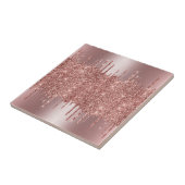 Roos Gold Glitter Drips Naadloze Patroon Versie 2 Tegeltje (Zijkant)