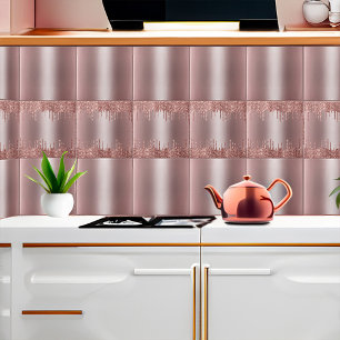 Roos Gold Glitter Drips Naadloze Patroon Versie 3 Tegeltje