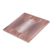 Roos Gold Glitter Drips Naadloze Patroon Versie 3 Tegeltje (Zijkant)