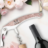 Roos Gold Glitter Drips Pink Metal Naam Kurkentrekker