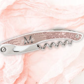 Roos Gold Glitter Drips Pink Metal Naam Kurkentrekker