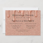 Roos Gold Glitter & Drips repetitie diner Kaart (Voorkant)