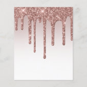 Roos Gold Glitter Drips Script Sweet 16 Uitnodigin (Achterkant)