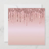 Roos Gold Glitter Drips Script-Vrijgezellenfeest Kaart (Achterkant)