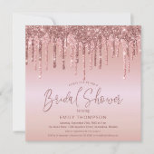 Roos Gold Glitter Drips Script-Vrijgezellenfeest Kaart (Voorkant)
