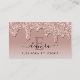 Roos Gold Glitter Drips Sieraden Designer Monogram Visitekaartje