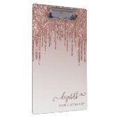 Roos Gold Glitter Drips Sparkle Modern Heart Klembord (Rechts)