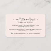 Roos Gold Glitter Drips Typografie Make-up Artist Visitekaartje (Achterkant)