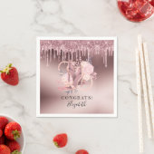 Roos Gold Glitter Drips Verrassingspensioen Servet (Insitu)