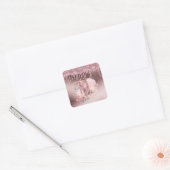 Roos Gold Glitter Drips Verrassingspensioen Vierkante Sticker (Envelop)